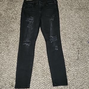 Maurices Black Distressed Skinny Jeans
